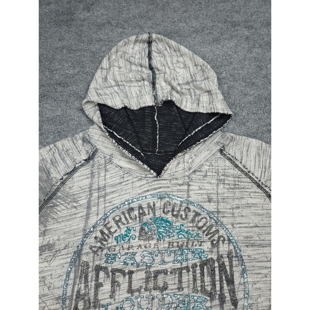 Freedom Tribe Reversible Sweatshirt Men's XXL Gray Graphic Motor Club Y2K - Picture 7 of 16